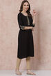 Petrol Blue LIVA Straight Kurta image number 3